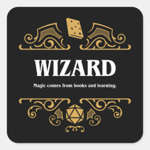 Wizard Class Tabletop RPG Gaming Square Sticker