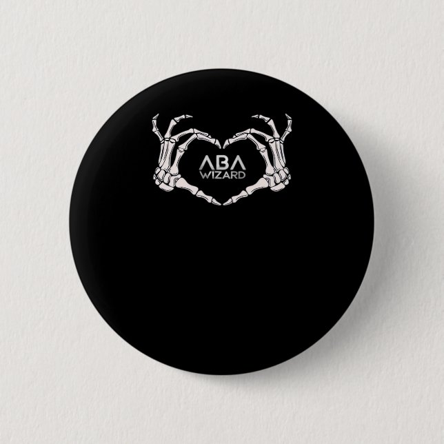 Wizard Classic - Skeleton Hands Heart Button (Front)