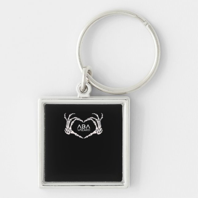 Wizard Classic - Skeleton Hands Heart Keychain (Front)