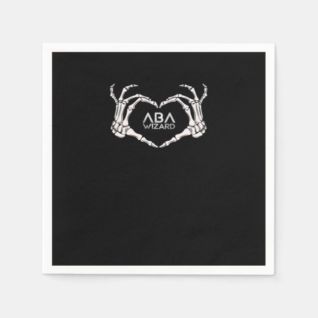 Wizard Classic - Skeleton Hands Heart Napkins (Front)