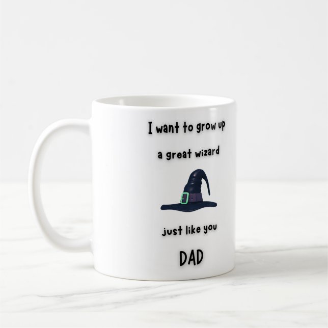 Wizard coffee mug, gift for dad from kids mug (Left)