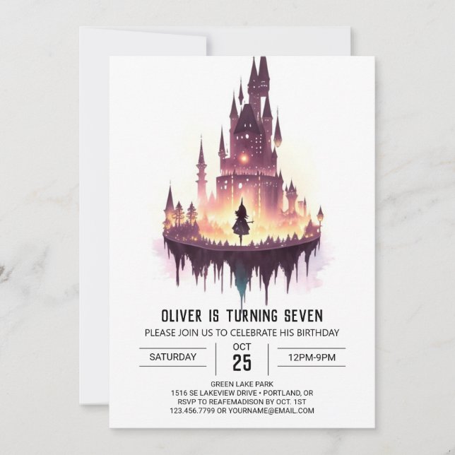 Wizard Custom Birthday Invitation (Front)