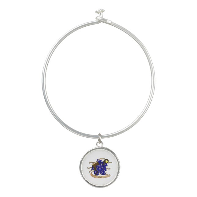 Wizard Dice Design Bangle Bracelet (Front)