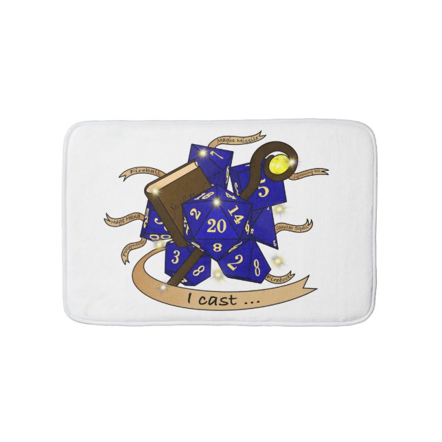 Wizard Dice Design Bath Mat (Front)