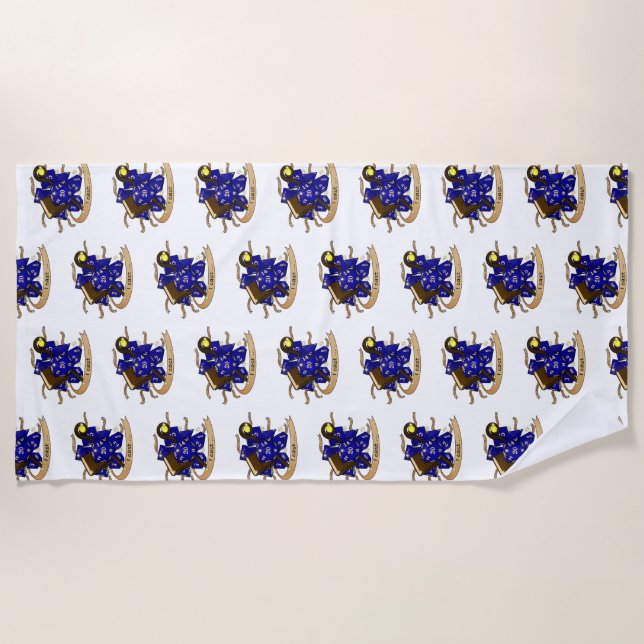 Wizard Dice Design Beach Towel (Front)