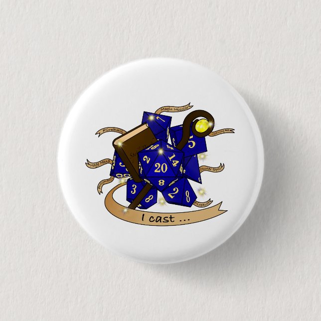 Wizard Dice Design Button (Front)