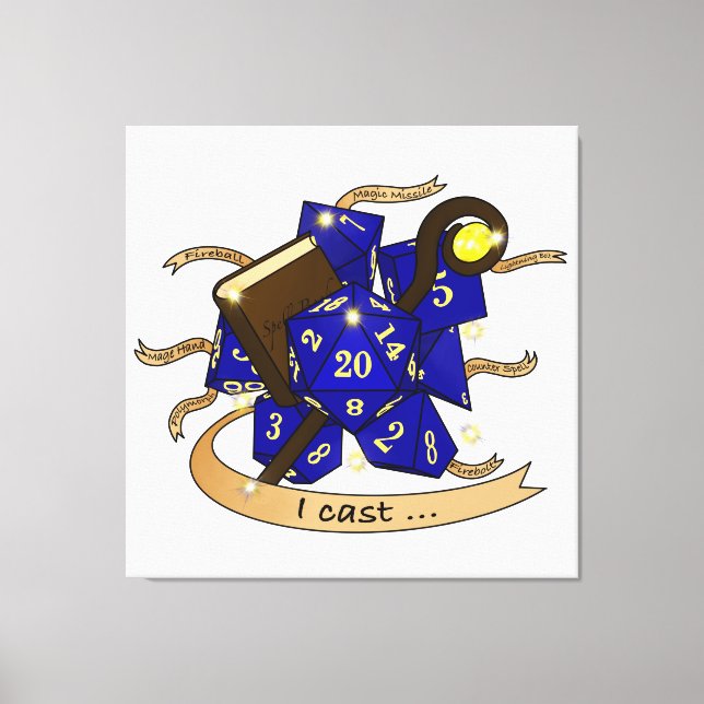 Wizard Dice Design Canvas Print (Front)
