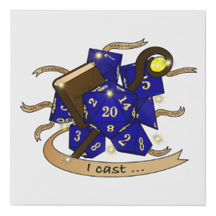 Wizard Dice Design Faux Canvas Print