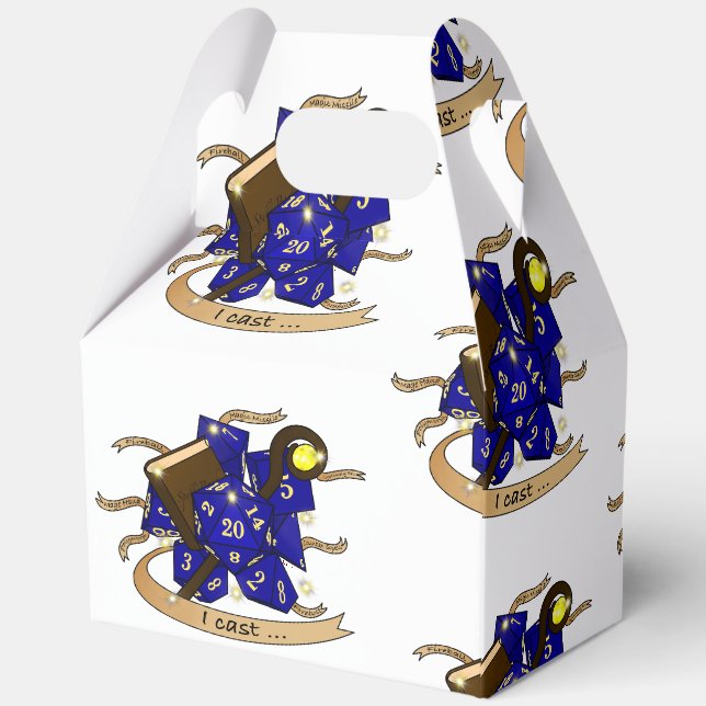 Wizard Dice Design Favor Boxes (Back)