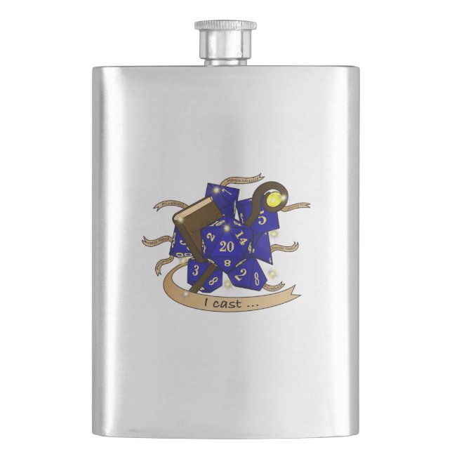 Wizard Dice Design Flask (Front)