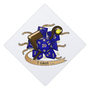 Wizard Dice Design Graduation Cap Topper