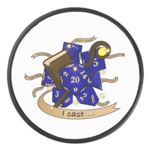 Wizard Dice Design Hockey Puck