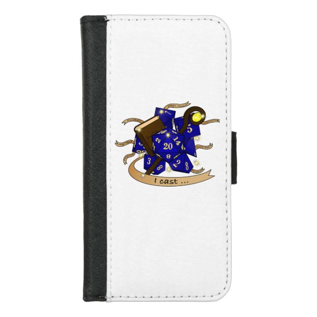 Wizard Dice Design iPhone Wallet Case (Front)