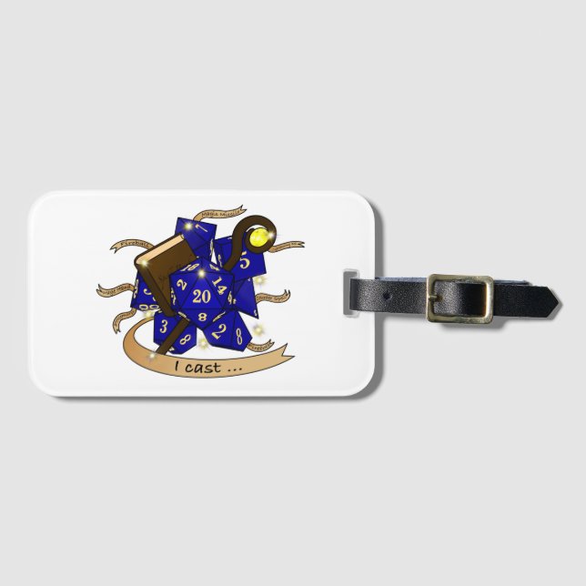 Wizard Dice Design Luggage Tag (Front Horizontal)