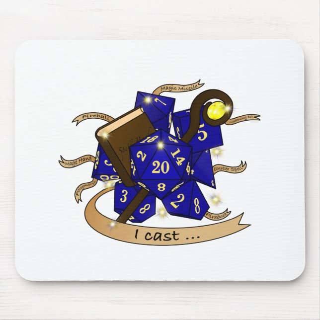 Wizard Dice Design Mouse Pad (Front)
