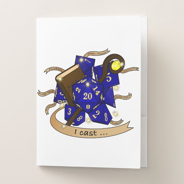 Wizard Dice Design Pocket Folder (Front)