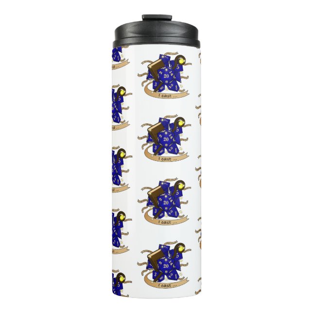 Wizard Dice Design Thermal Tumbler (Front)