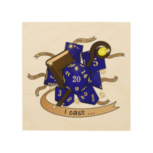 Wizard Dice Design Wood Wall Art