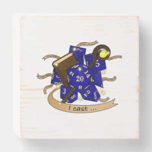 Wizard Dice Design Wooden Box Sign