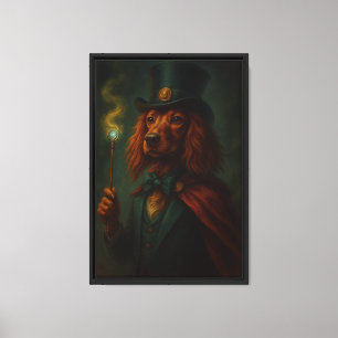 Wizard Dog in Hat Canvas Art Print