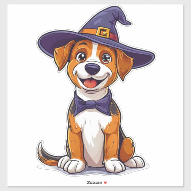 Wizard Dog Sticker Purple Hat Pet Decal (Sheet)