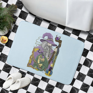 Wizard Dragon Fantasy Purple Bath Mat