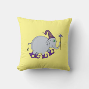 Wizard Elephant Throw Pillow