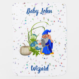 Wizard Fall Floral Pumpkins Twinkling Stars Baby Blanket