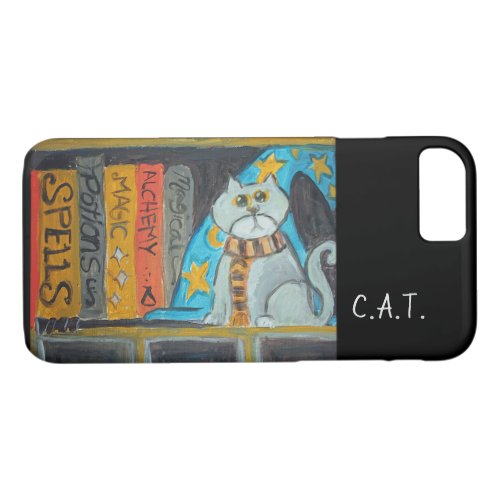 Wizard Folk Art Cat Magical Fun Spell Painting iPhone 87 Case