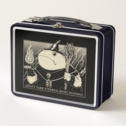 Wizard Frog Black Metal Lunch Box for Frog Fans