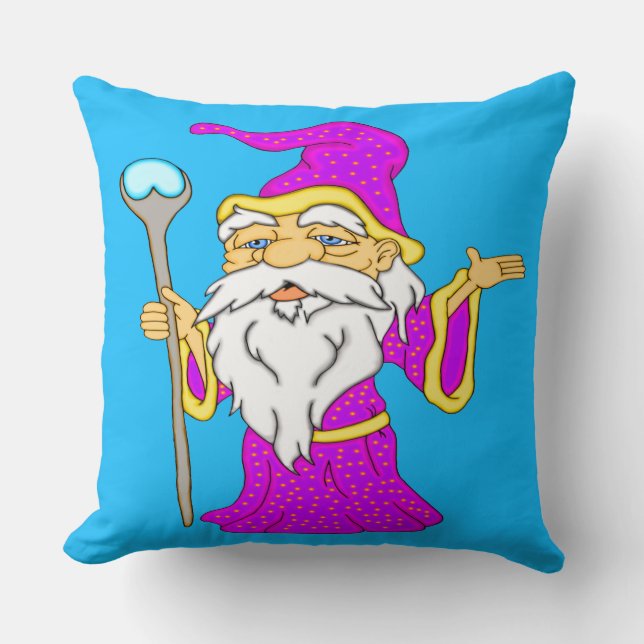 Wizard Gnome Throw Pillow (Front)