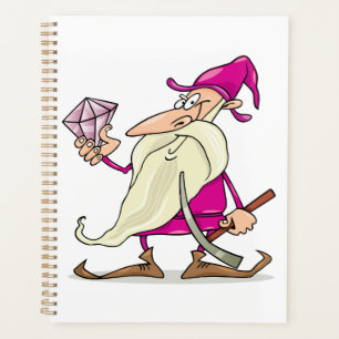 Wizard Gnome with Large Diamond Gemstone Planner