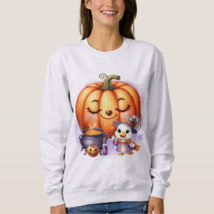 Wizard Goose Halloween Jack O Lantern Cute Bird Sweatshirt