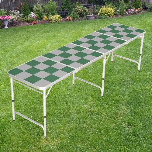 Wizard Green and Gray Checkered  Beer Pong Table