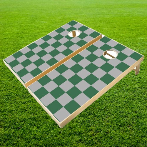 Wizard Green and Gray Checkered Cornhole Set