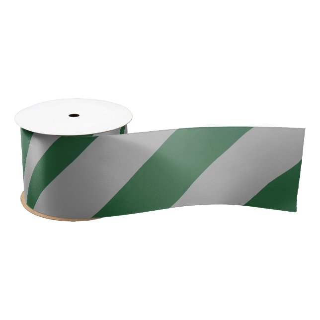 Wizard Green and Gray Satin Ribbon (Spool)