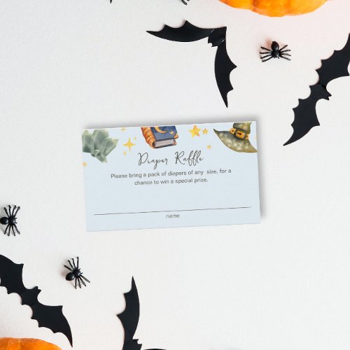 Wizard Halloween Boy Diaper Raffle Baby Shower Enclosure Card