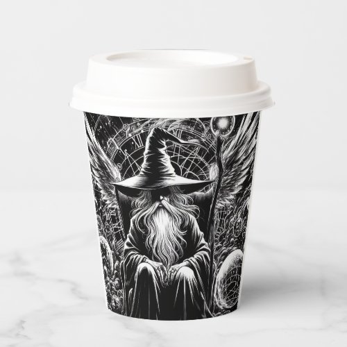 Wizard in contemplation paper coffee cups