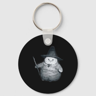 Wizard Kitten Meme Chonk Witch Cat Meme Stud Brain Keychain