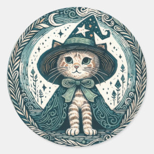 Wizard Kitty cat Classic Round Sticker