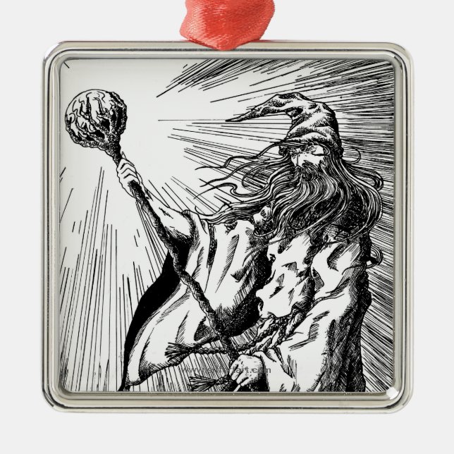 Wizard Metal Ornament (Front)