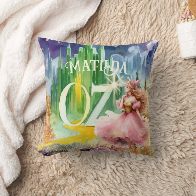 Wizard of Oz Birthday Good Witch Custom Decor Throw Pillow (Blanket)