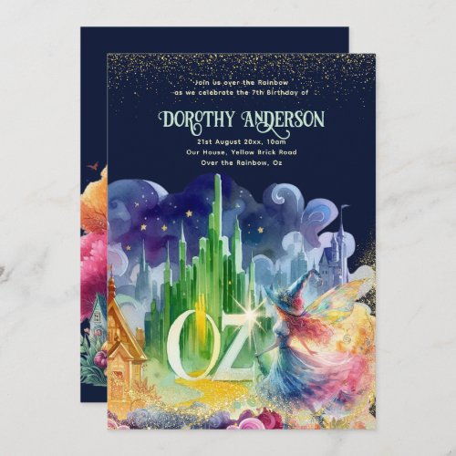 Wizard of Oz Birthday Good Witch Fairy Birthday Invitation