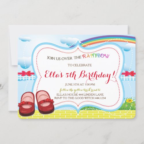 Wizard of Oz Birthday Party Invitations