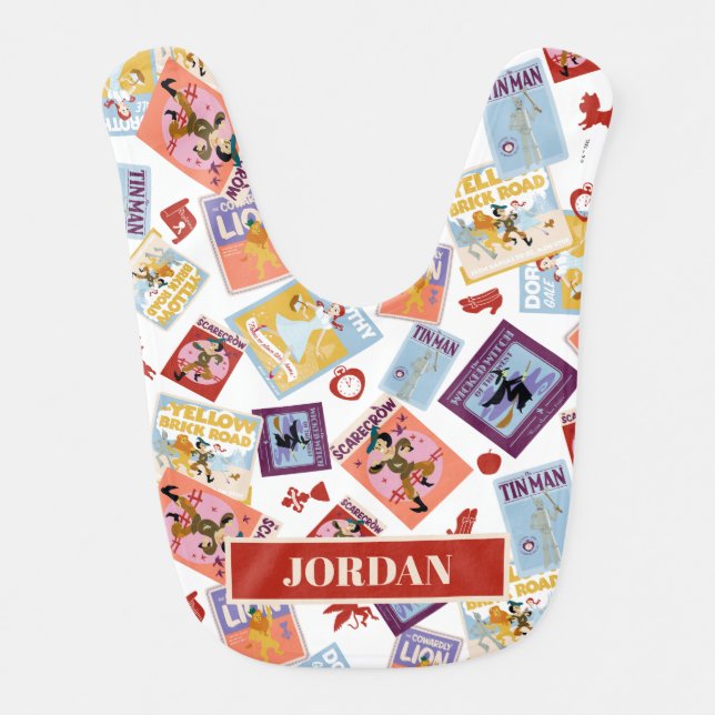Wizard of Oz™ Character Print Toss Pattern Baby Bib (Front)