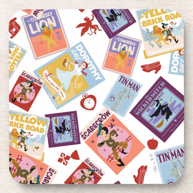 Wizard of Oz™ Character Print Toss Pattern Beverage Coaster (Front)