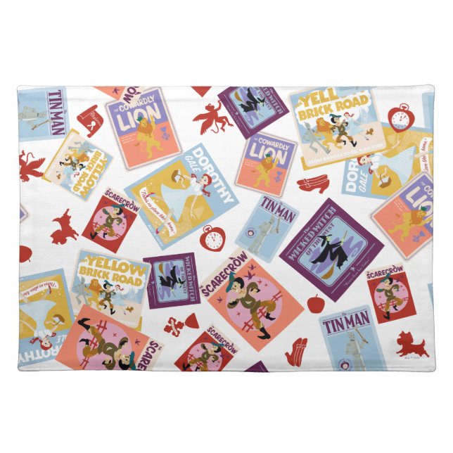 Wizard of Oz™ Character Print Toss Pattern Cloth Placemat (Front)