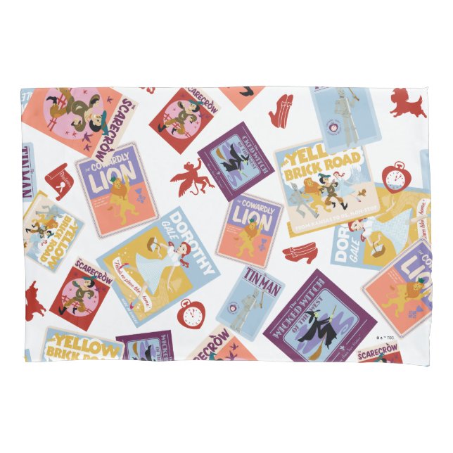 Wizard of Oz™ Character Print Toss Pattern Pillow Case (Front)