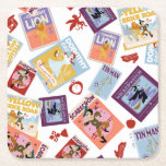 Wizard of Oz™ Character Print Toss Pattern Square Paper Coaster<br><div class="desc">Step into the magical world of Oz with this vibrant, vintage-inspired pattern celebrating The Wizard of Oz. Featuring beautifully illustrated poster-style designs of Dorothy, the Cowardly Lion, the Tin Man, the Scarecrow, and the Wicked Witch, this artwork captures the timeless charm and adventure of the Yellow Brick Road. Classic icons...</div>