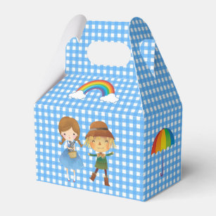 Wizard of Oz Characters on Blue and White Gingham Favor Boxes